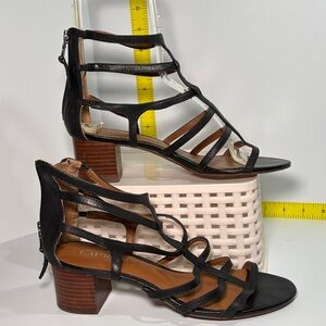Lauren Ralph Lauren stacked heel Black Gladiator Sandals size 7‎ fc5